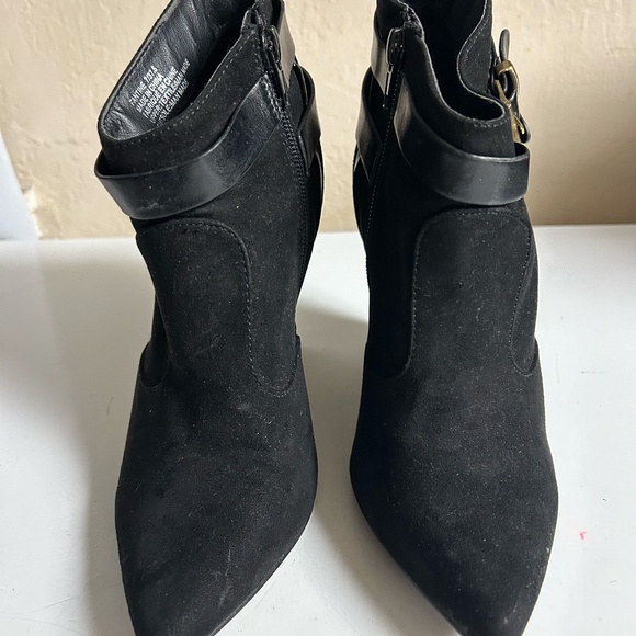 Black Suede Wedge Boots - Picture 1 of 6